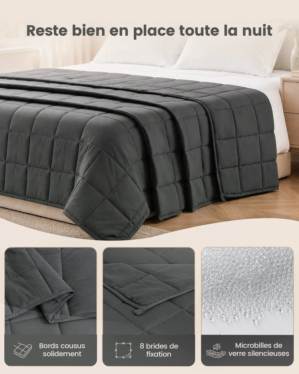 Couverture Lestée Adulte – Douce et Enveloppante – 4 à 8 kg