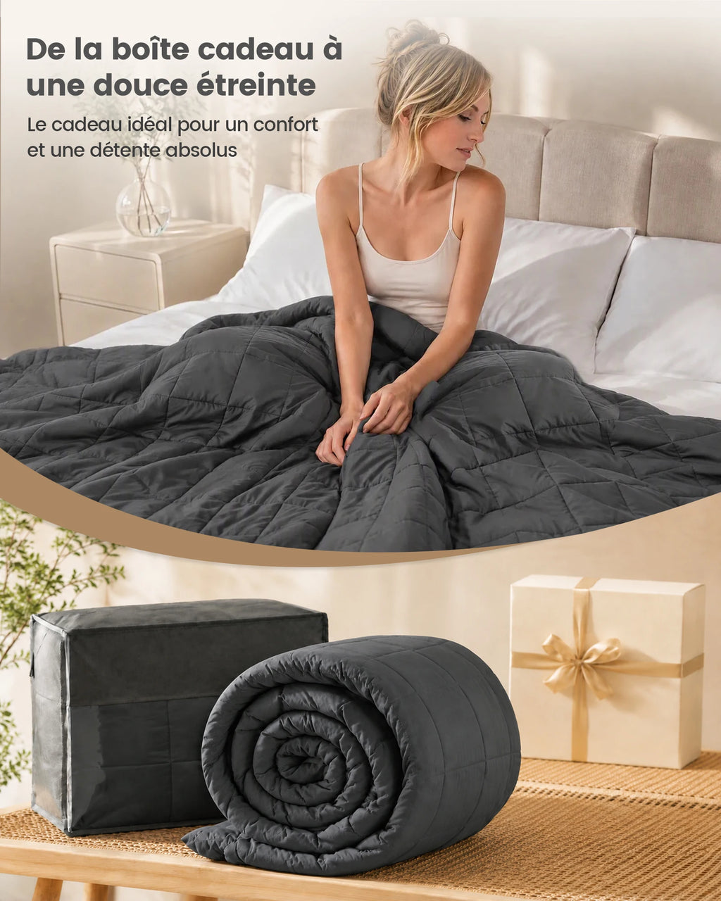 Couverture Lestée Adulte – Douce et Enveloppante – 4 à 8 kg
